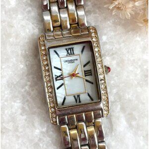 Liz Clairborne Silver T LIZ32SG Rhinestone Vintage Wristwatch - 22mm - WORKS!